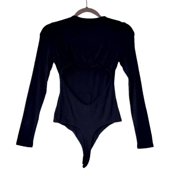 naked wardrobe Tops - Naked Wardrobe Navy Blue Thong Snap Bodysuit Size Medium NWOT‎
